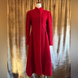 Vintage 1960’s 1970’s Wool Red Coat, ILGWU, Ilie Wacs Beautiful, Warm | Sz 6, XS